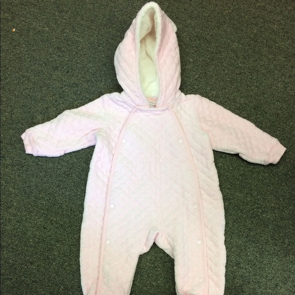 Nordstrom baby pink snowsuit 9 months